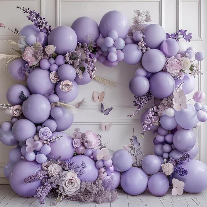 Purple Balloon Garland Kit Double Stuffed Lavender Lilac Arch Party Decor