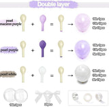 Purple White Balloon Garland Kit Pearl Pastel Lavender Lilac Arch Decor