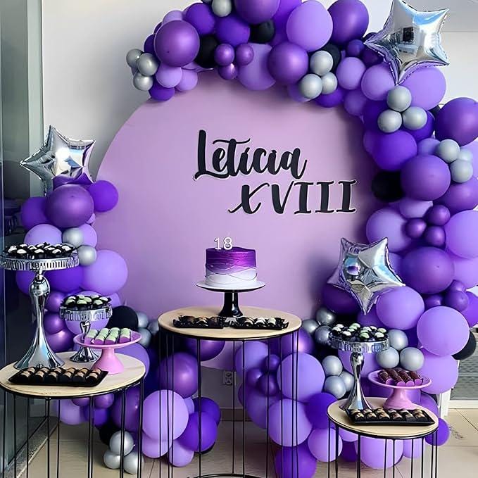 105pcs Dark Purple 12 Inch Latex Balloons Party Decorations for Birthday Baby Shower Wedding