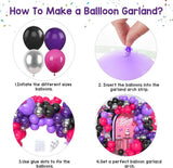 Hot Pink & Purple Balloon Arch Kit: Silver Accent Party Decorations