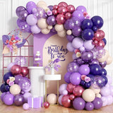 Pink Purple Balloon Garland Arch Kit 120pcs Confetti Butterfly Balloons Party Decorations