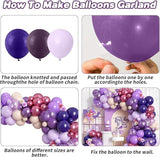 Pink Purple Balloon Garland Arch Kit 120pcs Confetti Butterfly Balloons Party Decorations