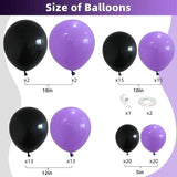 Purple & Black Balloon Garland Kit - 100pcs Party Decorations