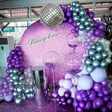 Purple Silver Balloon Arch Kit Dark Royal Metallic Party Decorations Birthday Graduation