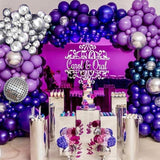 Purple Silver Balloon Arch Kit Dark Royal Metallic Party Decorations Birthday Graduation