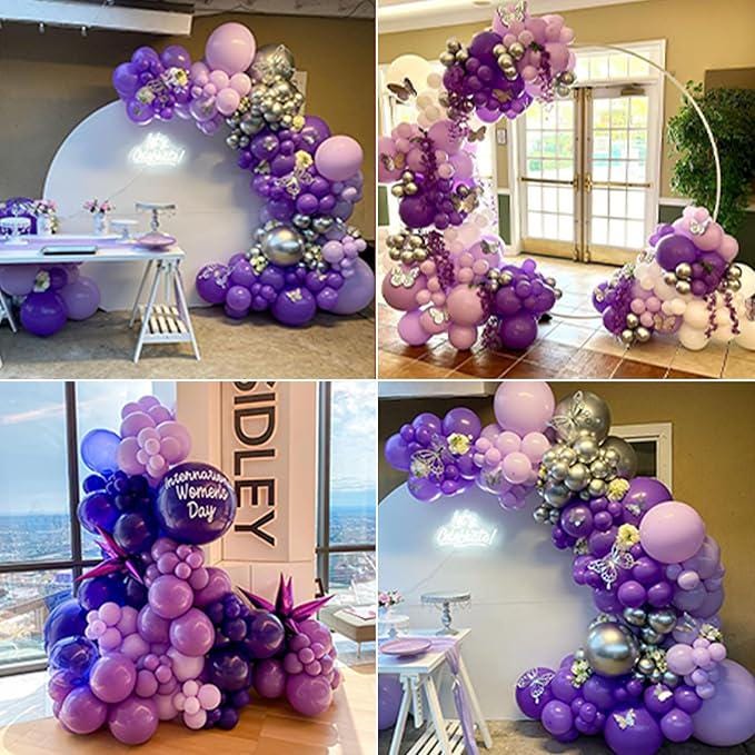 Purple Balloon Garland Kit 102pcs Mixed Sizes 18 12 10 5 Inch Party Decorations