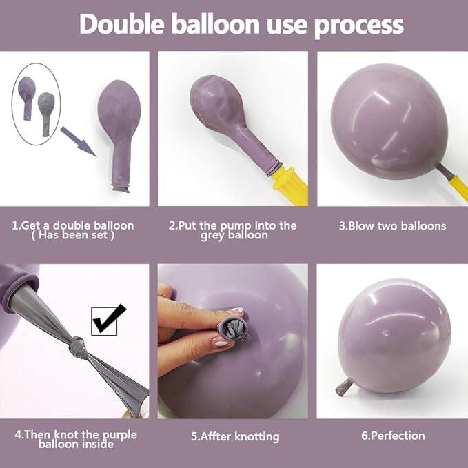 Dusty Purple Balloon Arch Kit: Lavender, White & Gold Party Decor