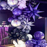 Purple Star Balloons 12PCS Large Foil Firework Shape for Wedding Graduation Birthday Halloween Party