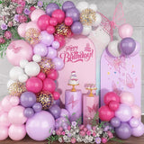 Pink Purple Balloon Garland Arch Kit Butterfly Hot Pink Gold Balloons for Party