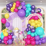 Colorful Balloon Garland Kit: Hot Pink, Teal, Purple, & Yellow