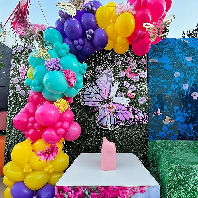 Colorful Balloon Garland Kit: Hot Pink, Teal, Purple, & Yellow