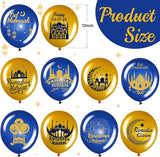 40 Pcs Ramadan Mubarak Balloons Blue Gold Eid Latex Party Decor for Home