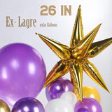 Royal Purple Gold Graduation Balloon Garland Kit with Star Diplomas for Class 2025 Party