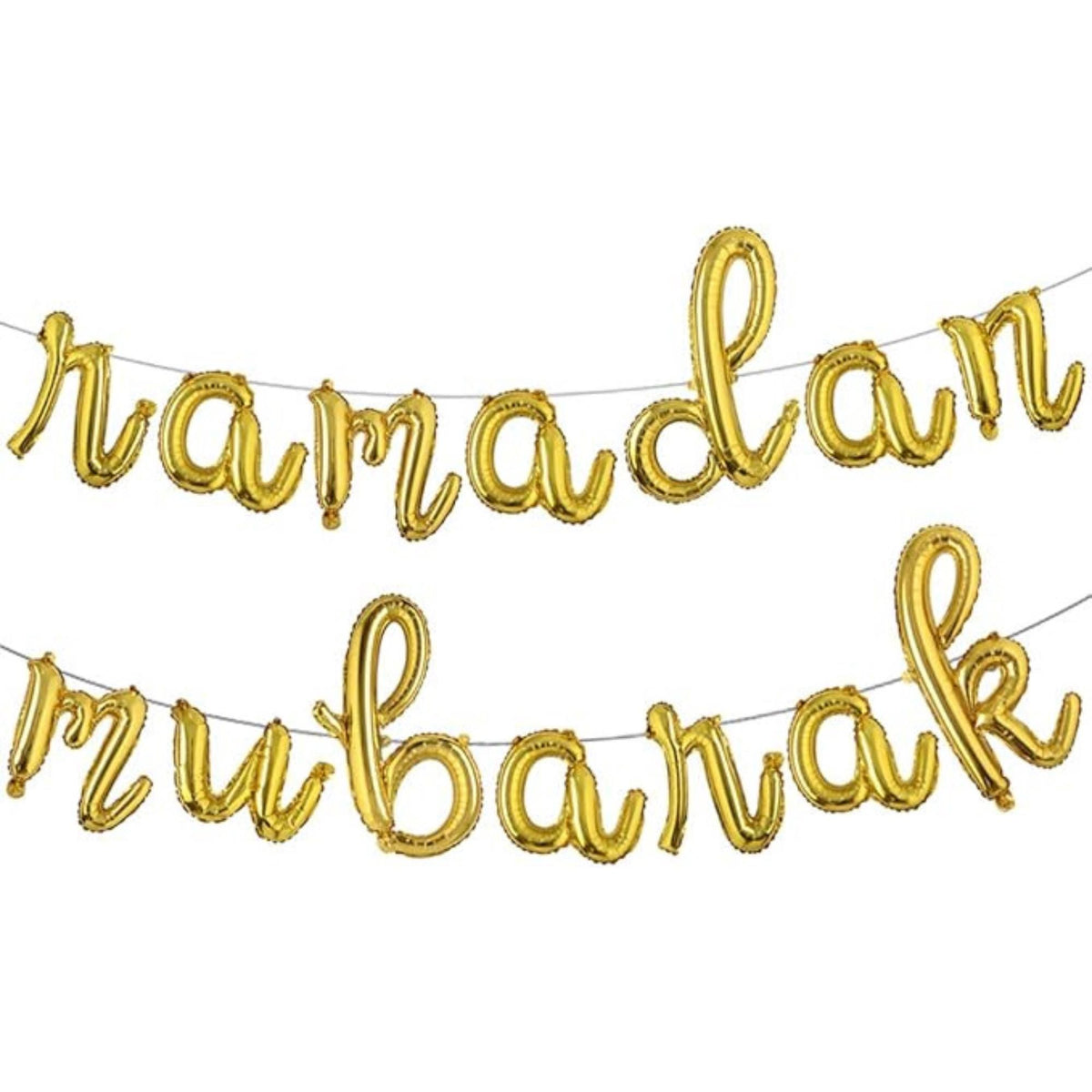 16 Inch Lowercase Eid Mubarak Foil Balloons Gold Ramadan Party Decoration