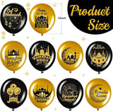 40 Pcs Ramadan Mubarak Balloons Black Gold Eid Latex Party Decor for Home