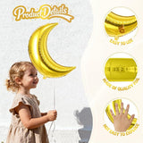 Moon and Star Balloons 36 Inch Gold Moon 18 Inch Star Foil Party Decor