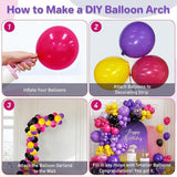 Black Purple Red Yellow Balloon Garland Arch Kit 167PCS for Birthday Baby Shower Party
