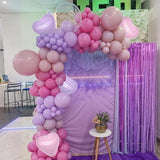 Pink Purple Balloons 50PCS Macaron Heart Star Foil for Birthday Baby Shower Wedding Party