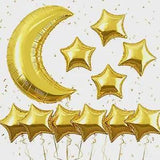 Moon Star Balloons Foil Mylar Five Point Stars New Year Ramadan Party Decor
