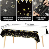 Happy Retirement Party Supplies Black Gold Plates Napkins Tablecloth Set for Men Women