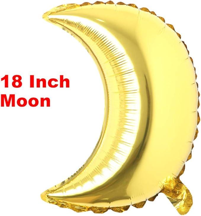 18 Inch Moon Gold Foil Balloons Eid Al Fitr Birthday Wedding Party Decor