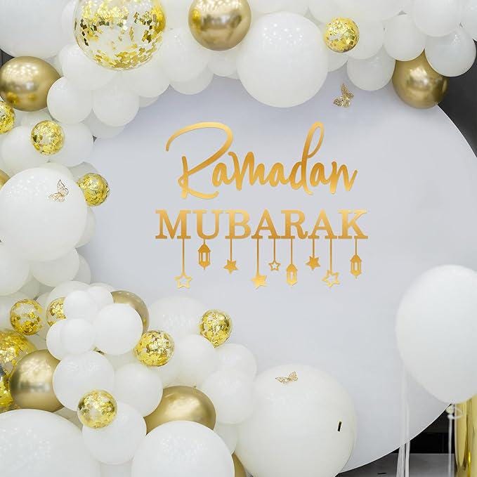 Ramadan Mubarak Decal Sign Balloon Arch Eid Moon Star Muslim Party Decor