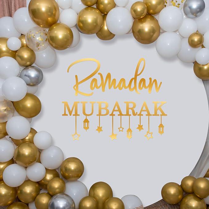 Ramadan Mubarak Decal Sign Balloon Arch Eid Moon Star Muslim Party Decor