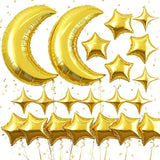 Moon and Star Gold Foil Balloons Large Foil Stars Baby Shower Wedding Party Decor