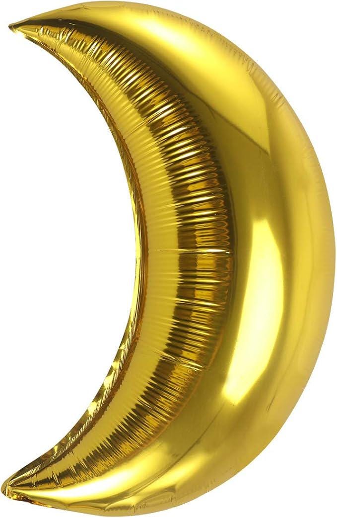 12PCS 18 Inch Moon Foil Mylar Balloons Gold Baby Shower Wedding Party Decor