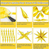 50PCS Large Gold Star Balloons 20 Inch Birthday Graduation Baby Shower Decor