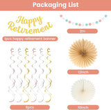 Retirement Party Decorations for Women Sage Green Blush Pink Happy Retirement Banner Lanterns