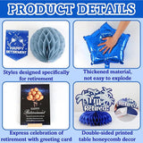 Happy Retirement Party Decorations for Men and Women Blue Silver Banner Balloons Centerpieces