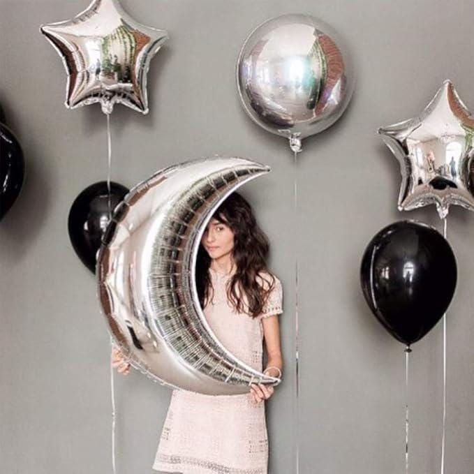 6PCS 36 Inch Silver Moon Foil Balloons Birthday Wedding Party Decor