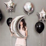 6PCS 36 Inch Silver Moon Foil Balloons Birthday Wedding Party Decor