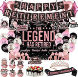 Rose Gold Retirement Party Decorations Kit for Women Banner Sash Crown