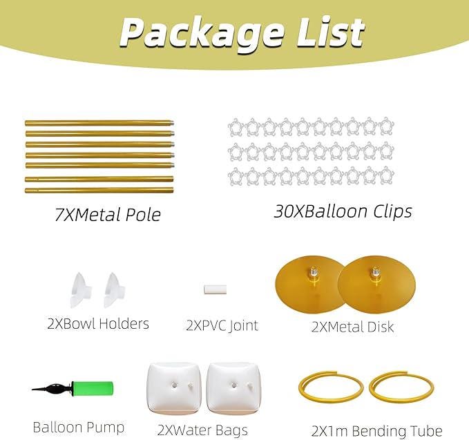 Bendable Balloon Arch Stand Kit: Heavy Duty Base, Water Bag