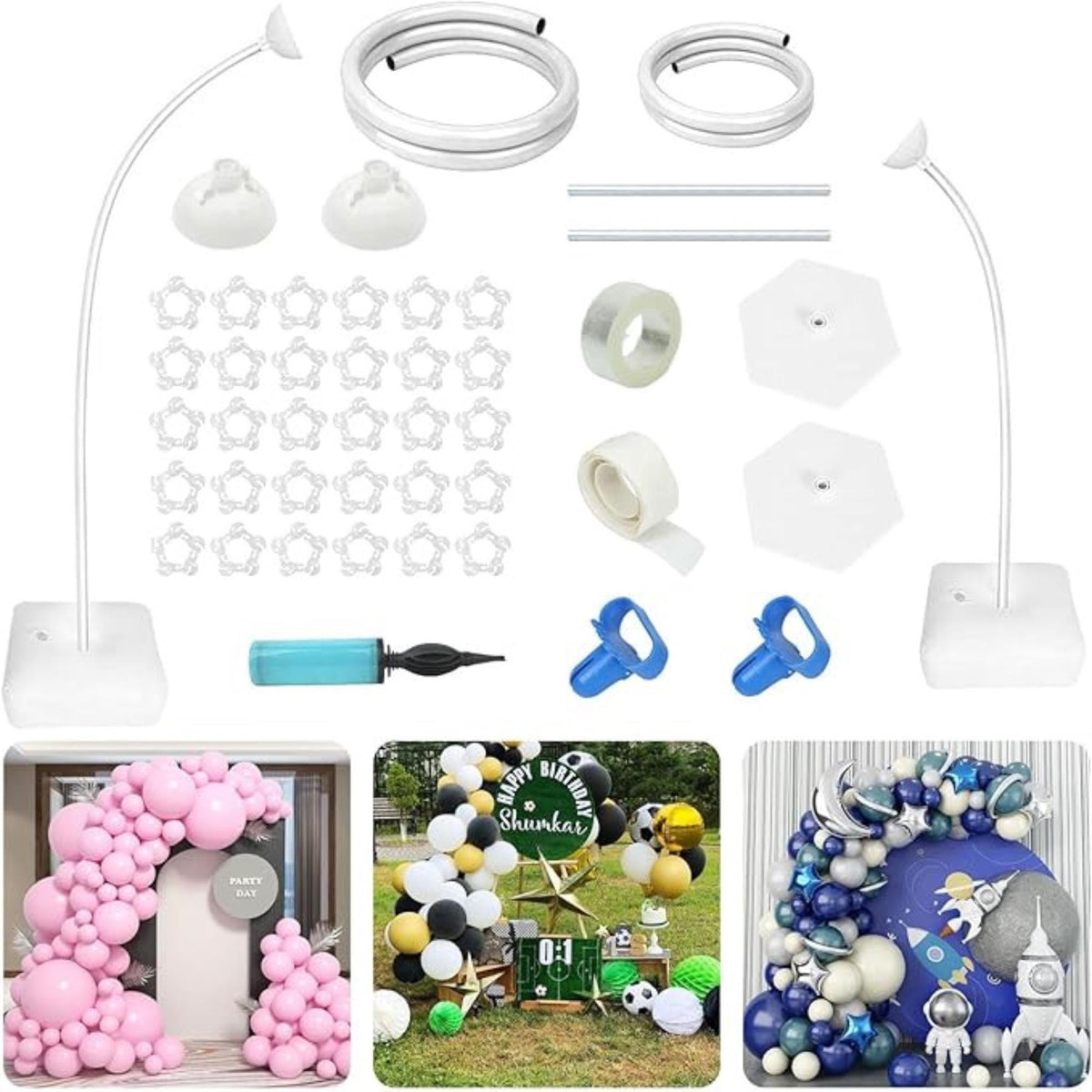 8.2ft 5ft Balloon Arch Kit Adjustable Half Stand Base White Wedding Birthday Party