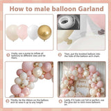 Pastel Balloon Arch Kit: Pink, Beige, White & Gold Party Decorations