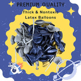 Outer Space Astronaut Balloon Garland Kit Navy Black Gray Gold Balloons for Party Decor