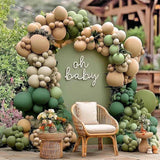 Sage Green Brown Balloon Arch Kit Olive Tan White Sand Balloons for Party Decor