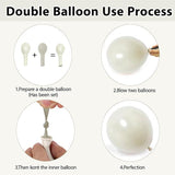 Black White Gold Balloon Arch Kit Pearl Cream Garland for Wedding Birthday Party