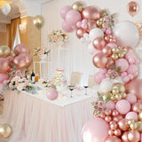 Rose Gold Balloon Arch Kit Pink White Gold Garland for Wedding Birthday Party