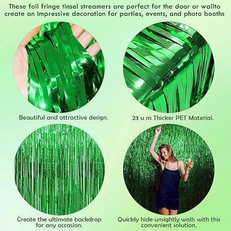 St Patricks Day Green Party Backdrop Streamers 2 Pack Indoor Outdoor Banner