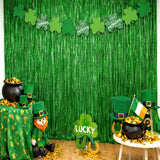 St Patricks Day Green Party Backdrop Streamers 2 Pack Indoor Outdoor Banner