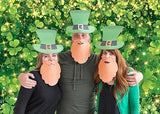St Patricks Day Photography Backdrop Glitter Green Shamrock Banner 7x5ft