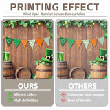 Wooden Green Lucky Shamrock Pot Hat Gold Backdrop 7x5ft