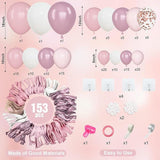 Pink & White Balloon Arch Kit: Pastel, Metallic, Confetti Balloons