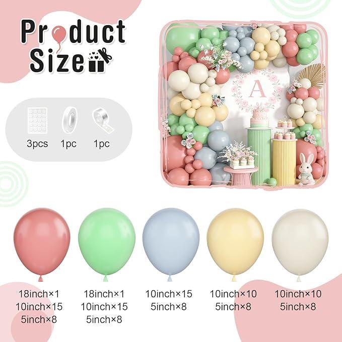 Dusty Pink Green Blue Balloon Arch Kit Boho Baby Shower Wedding Party