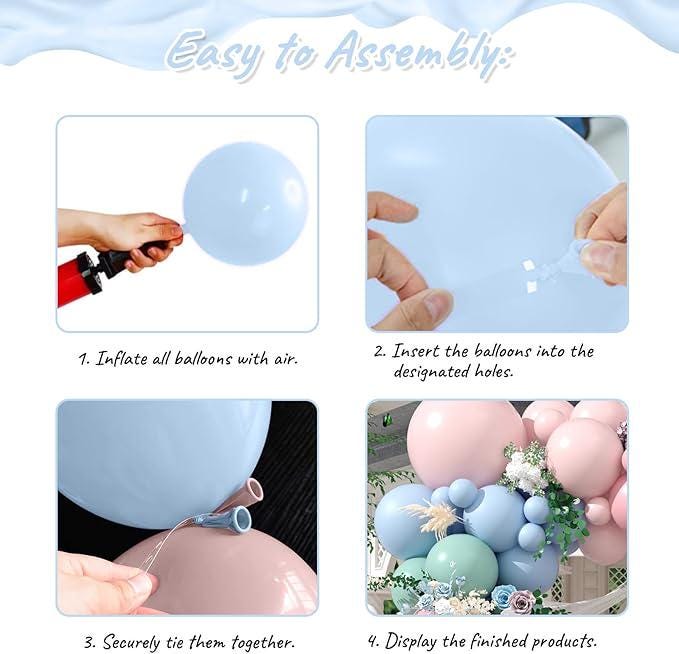 Pink Blue Green Balloon Arch Kit Pastel Baby Shower Wedding Birthday Party