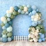 Sage Green Dusty Blue Balloon Kit 60pcs Pastel Baby Shower Wedding Party